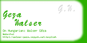geza walser business card