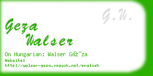 geza walser business card